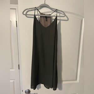 Tempted Taupe Satin Dress